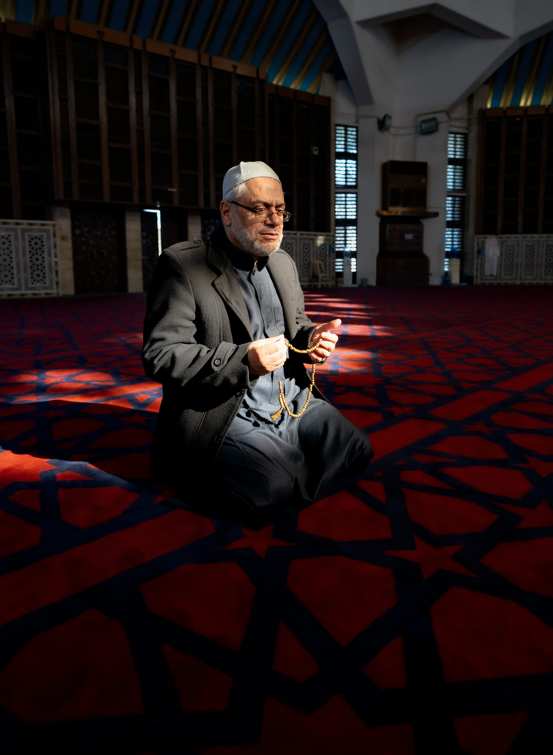 OLD MAN Read Quran Masjid Ramadain, a fine-art photograph by Ali Abu Ras