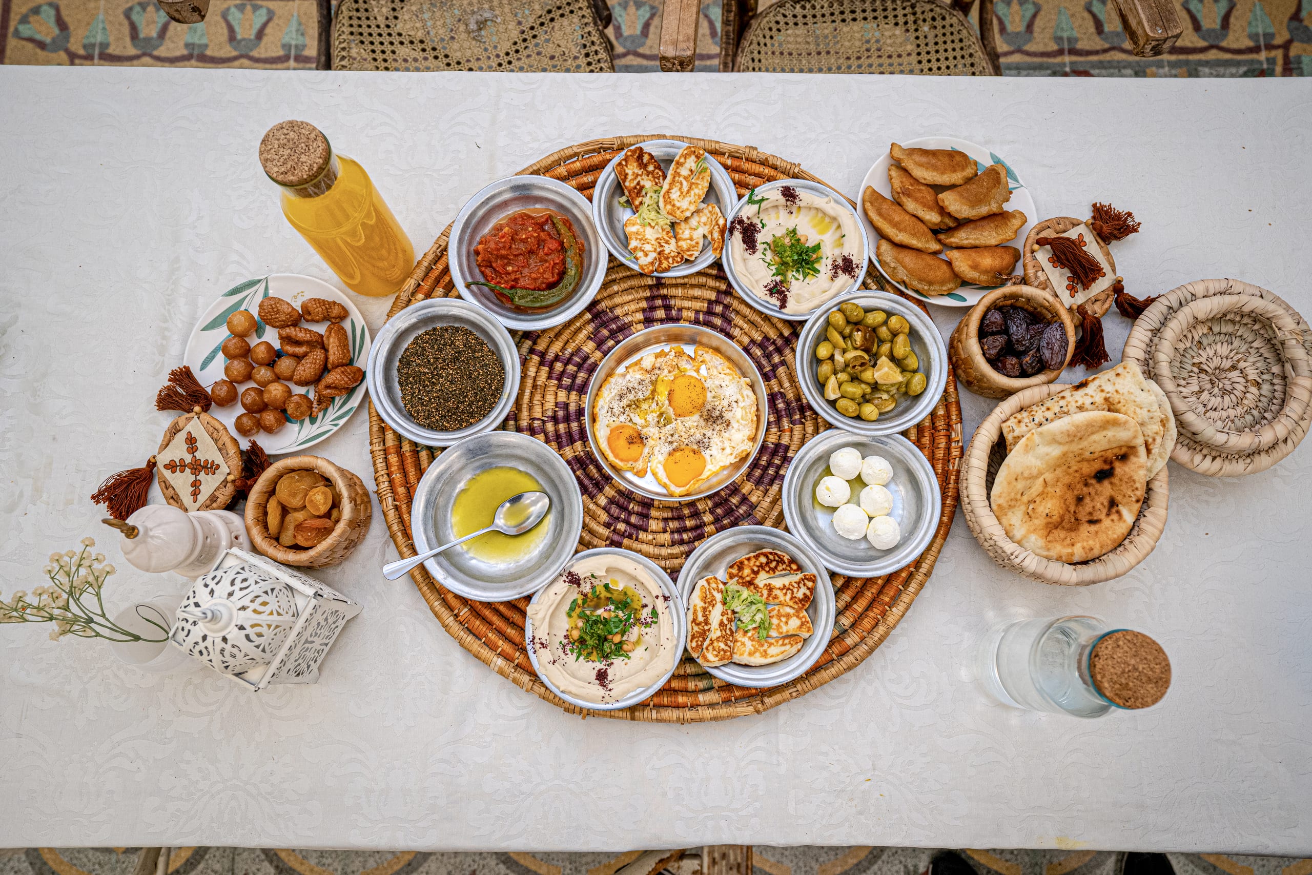 Food Table Ramadan Suhor, a fine-art photograph by Ali Abu Ras