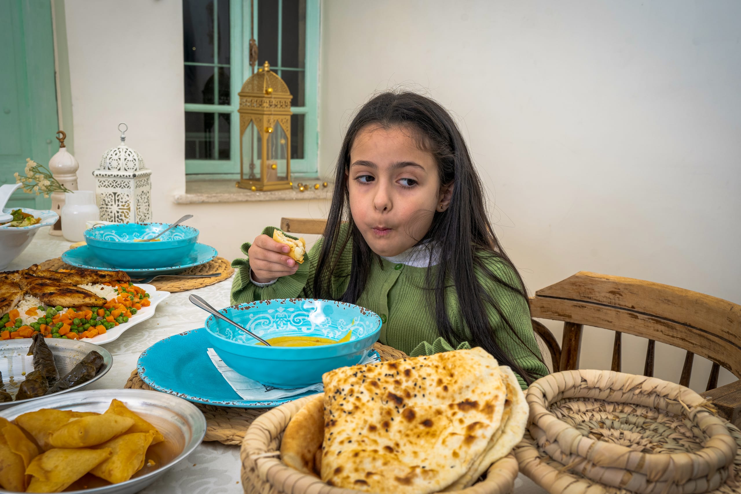 Family Ramadan Eftar Food Eating, a fine-art photograph by Ali Abu Ras