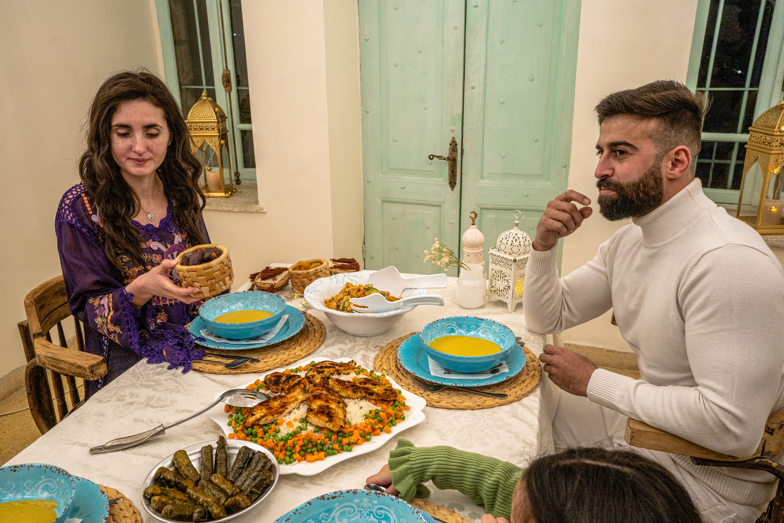 Family Ramadan Eftar Food Eating, a fine-art photograph by Ali Abu Ras