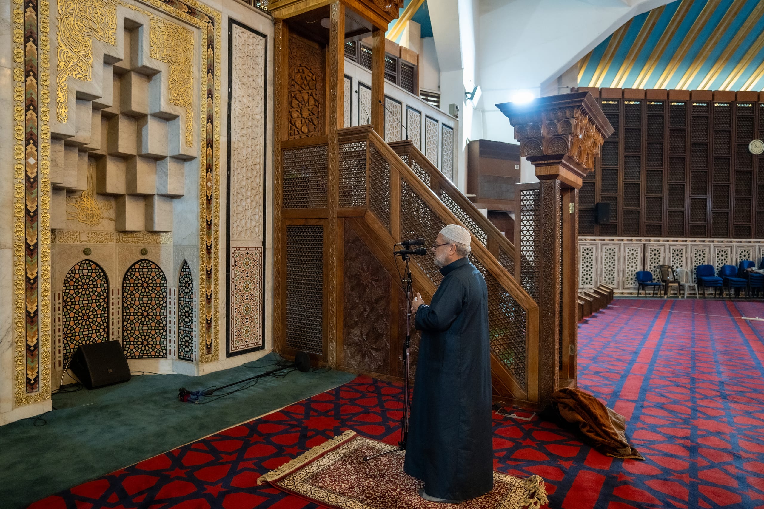 OLD MAN Read Quran Masjid Ramadain, a fine-art photograph by Ali Abu Ras