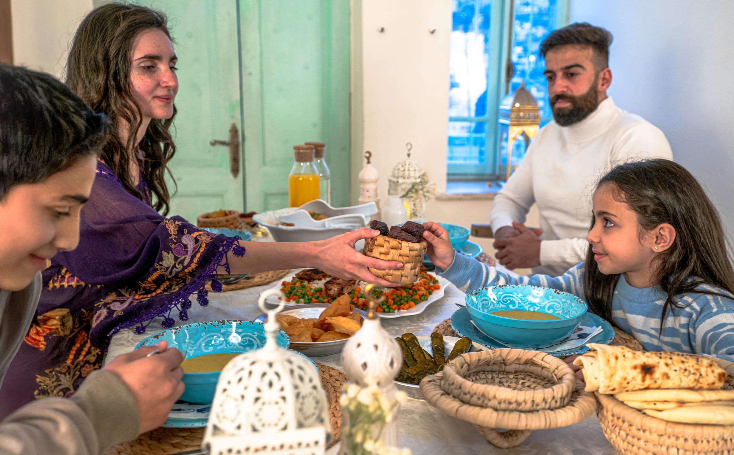 Family Ramadan Eftar Food Eating, a fine-art photograph by Ali Abu Ras