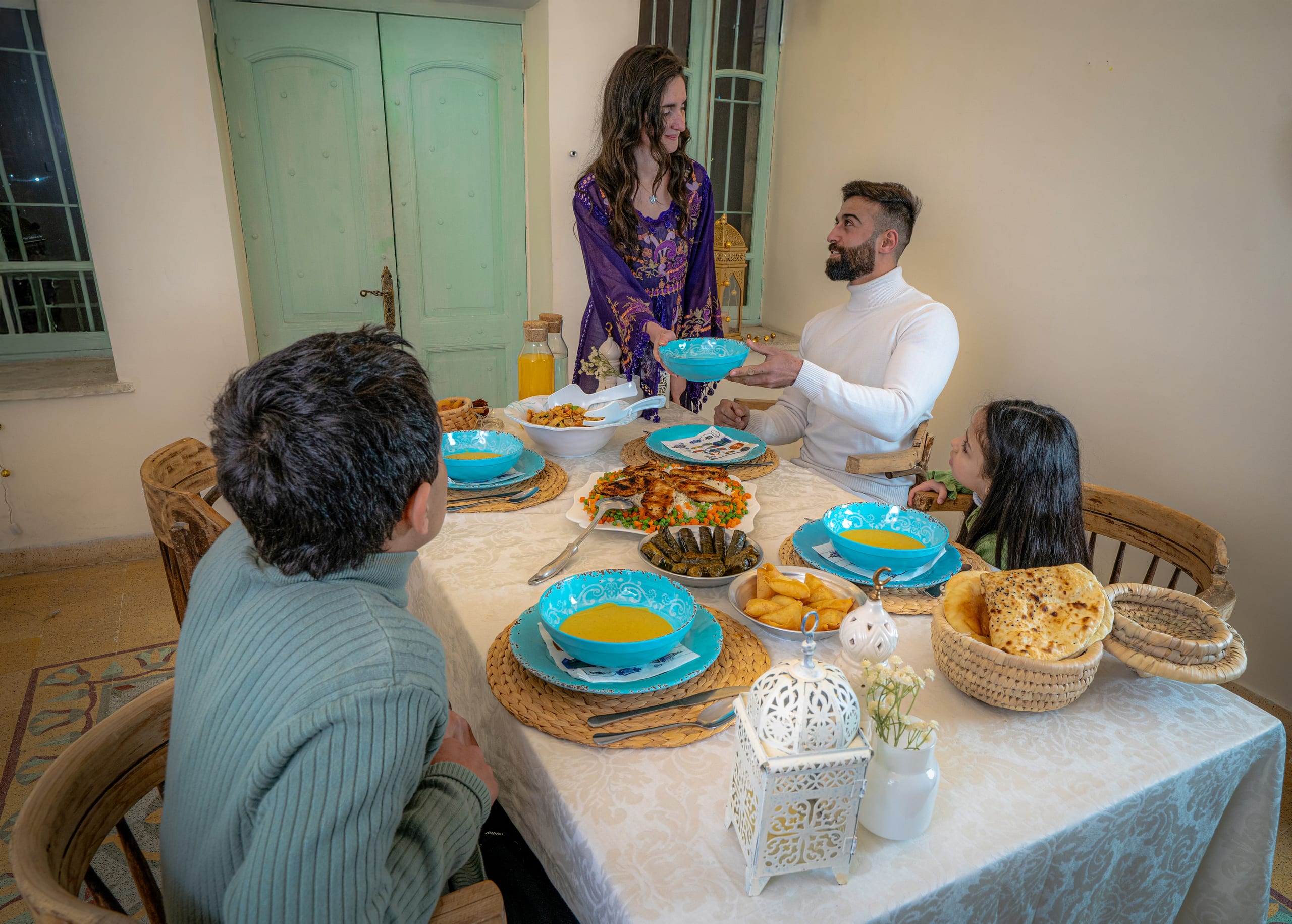 Family Ramadan Eftar Food Eating, a fine-art photograph by Ali Abu Ras
