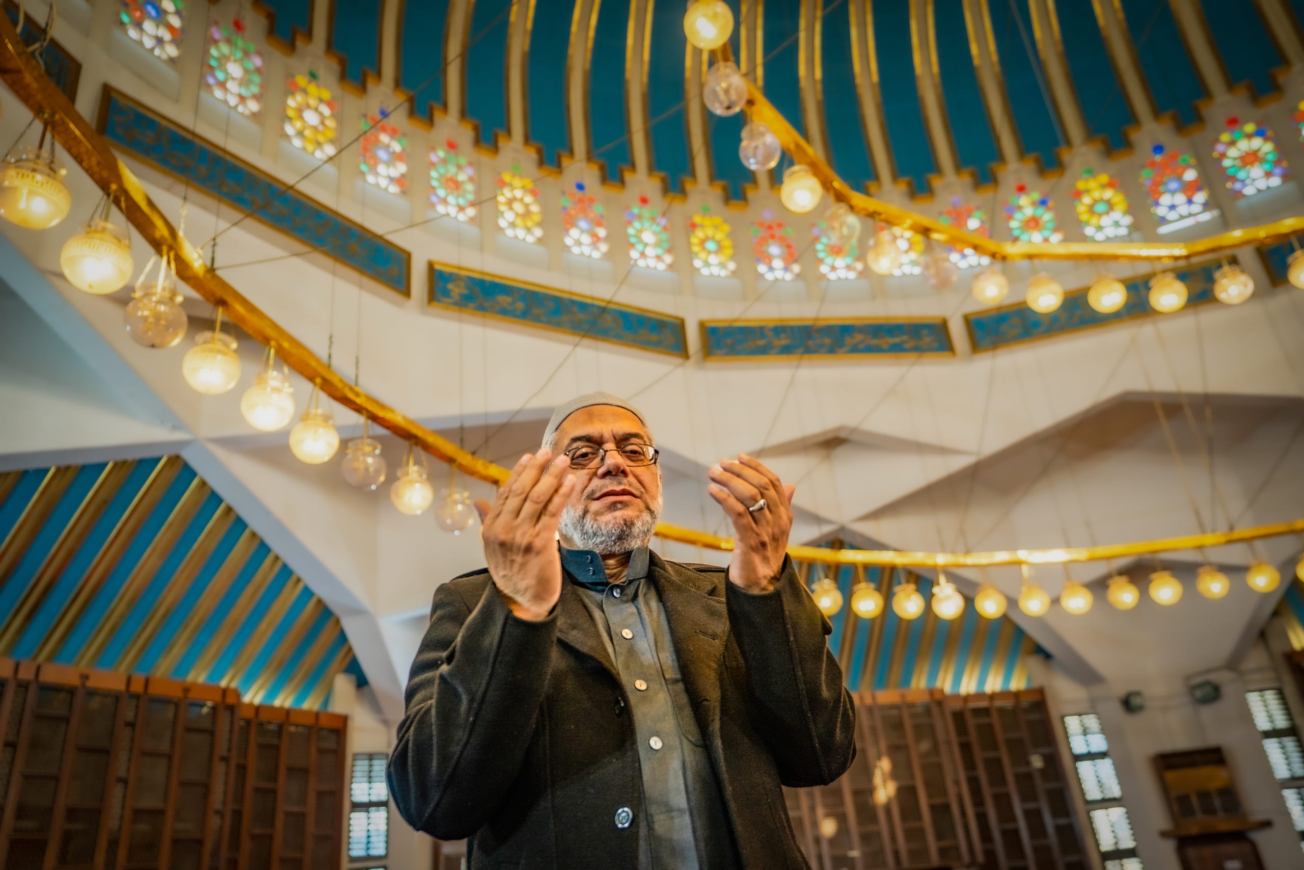 OLD MAN Read Quran Masjid Ramadain, a fine-art photograph by Ali Abu Ras