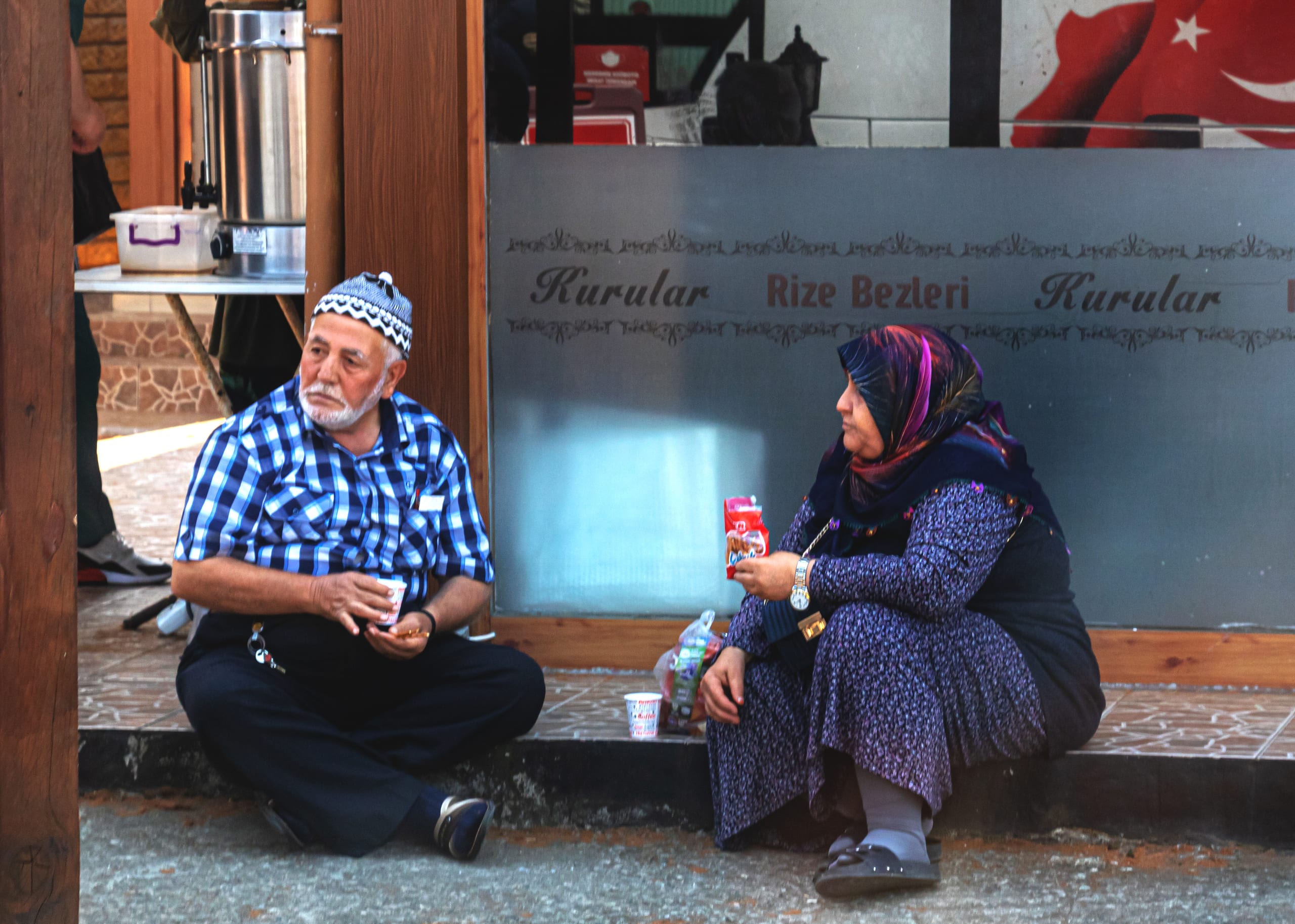 People Street EAT Drink OLD MAN Woman, a fine-art photograph by Ali Abu Ras