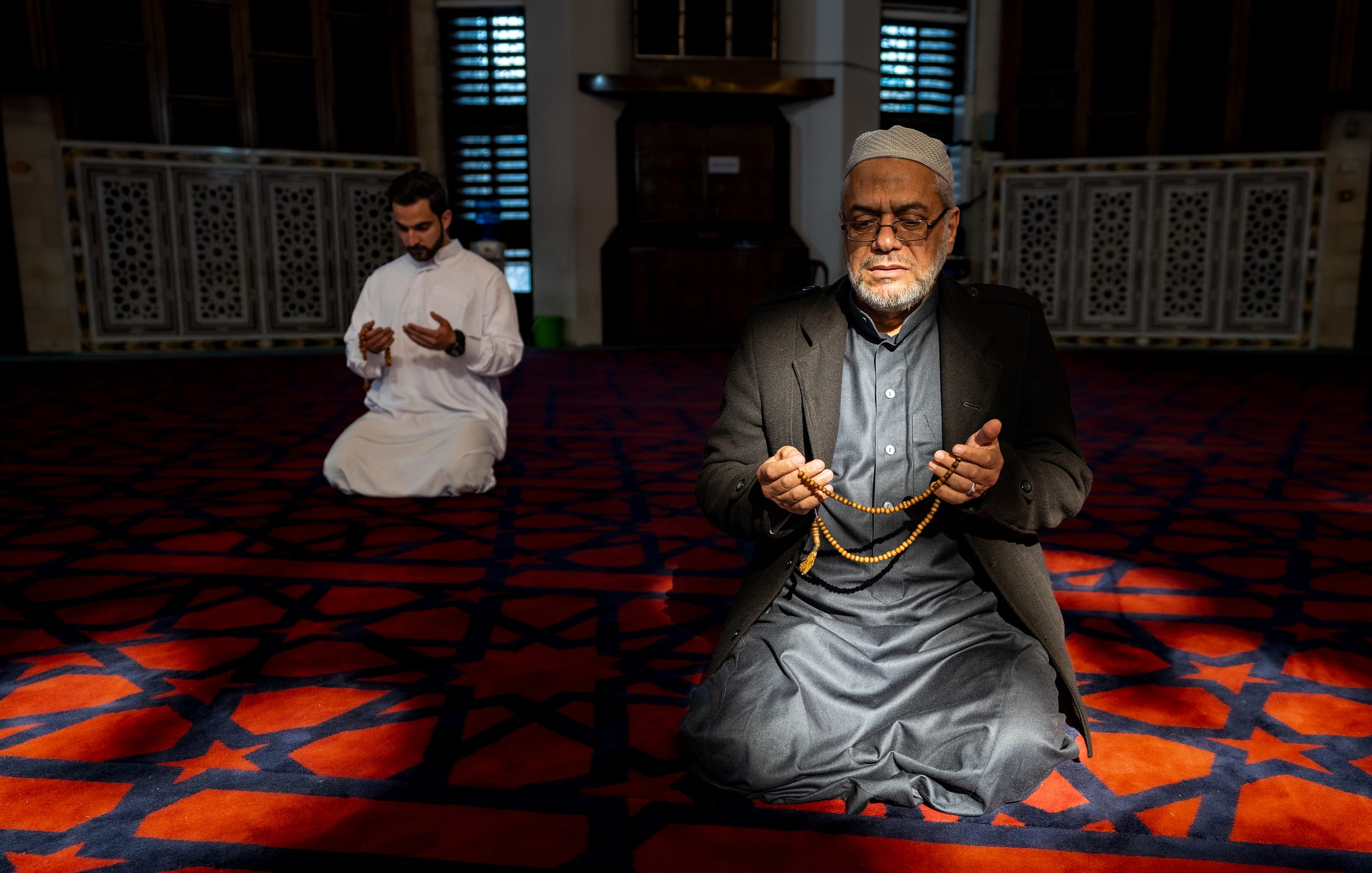 OLD MAN Read Quran Masjid Ramadain, a fine-art photograph by Ali Abu Ras