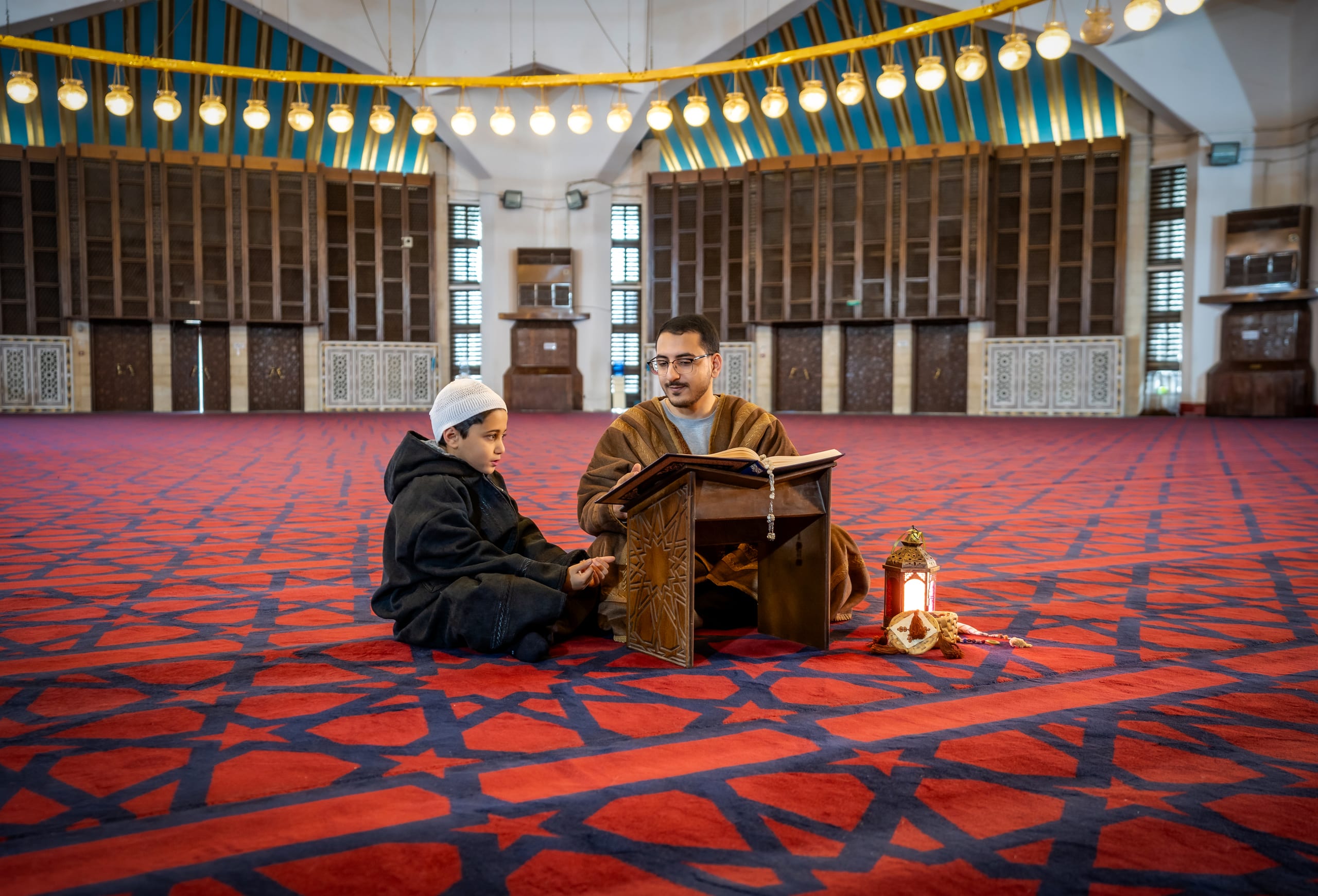 1 BOY Father Masjed Quran 0, a fine-art photograph by Ali Abu Ras