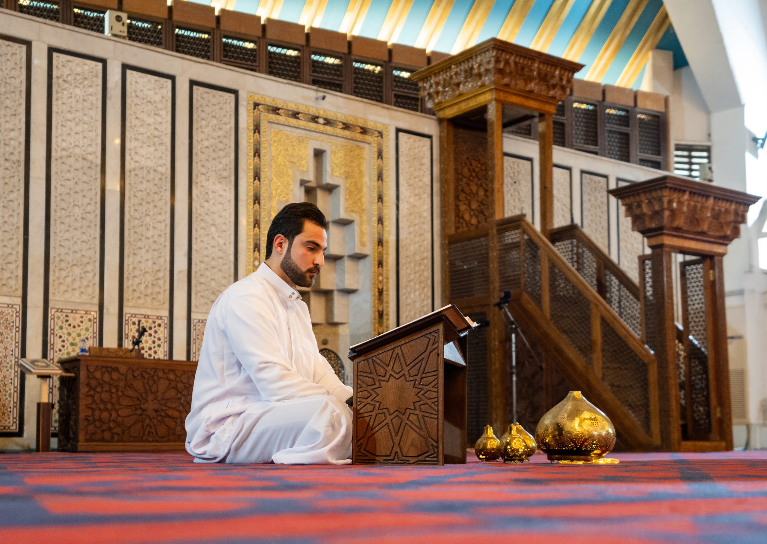 MAN Read Quran Masjed, a fine-art photograph by Ali Abu Ras