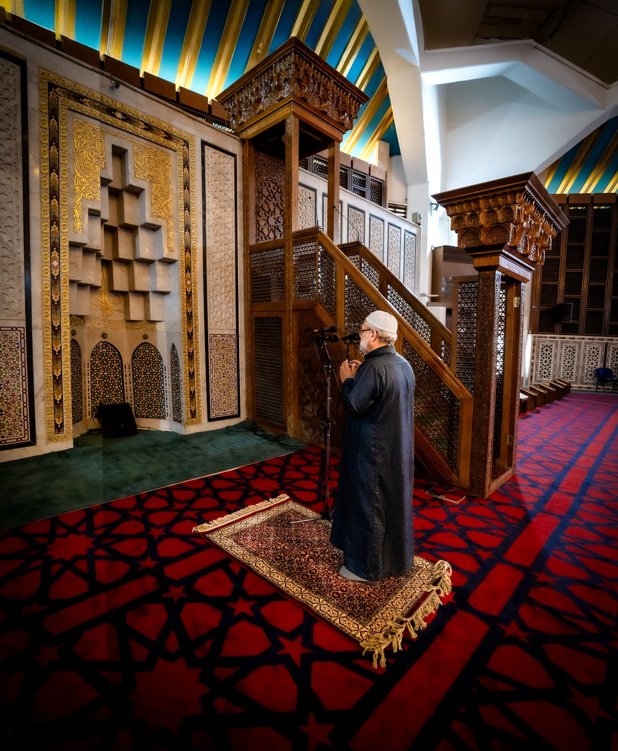 OLD MAN Read Quran Masjid Ramadain, a fine-art photograph by Ali Abu Ras