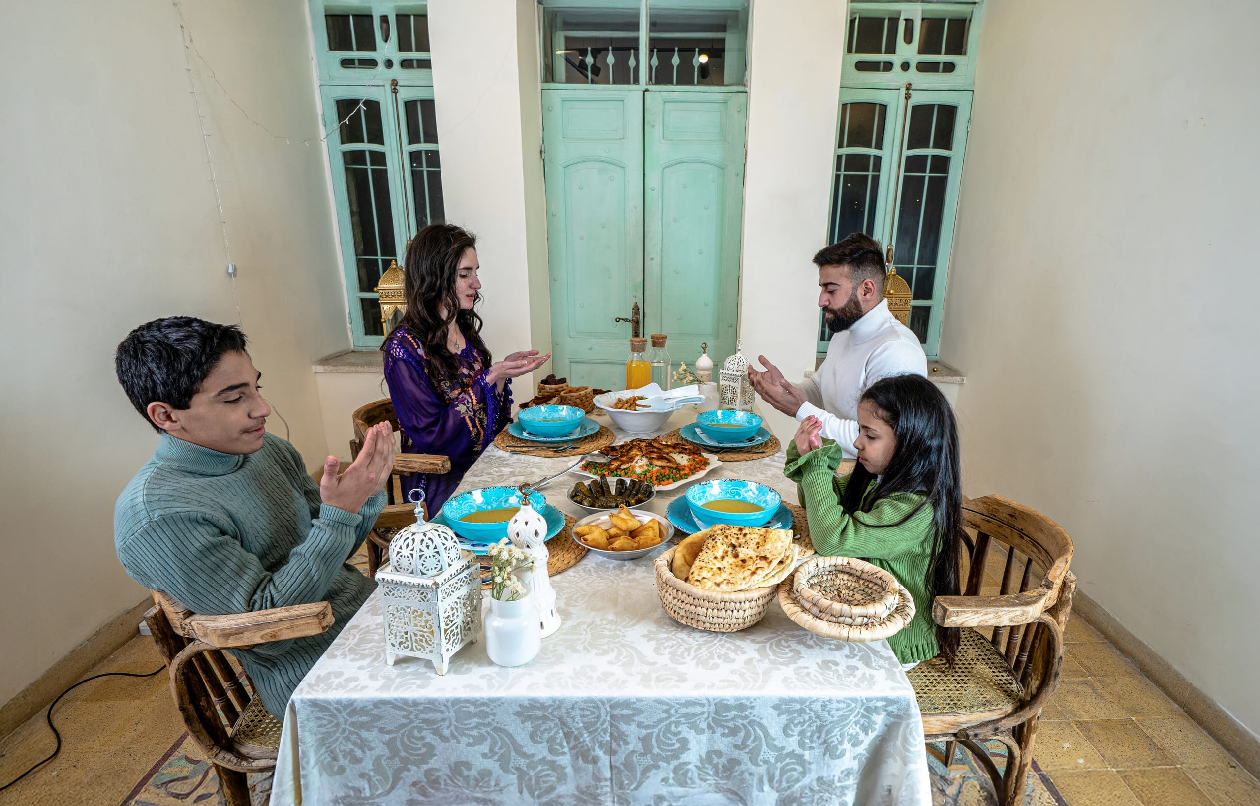 Family Ramadan Eftar Food Eating, a fine-art photograph by Ali Abu Ras