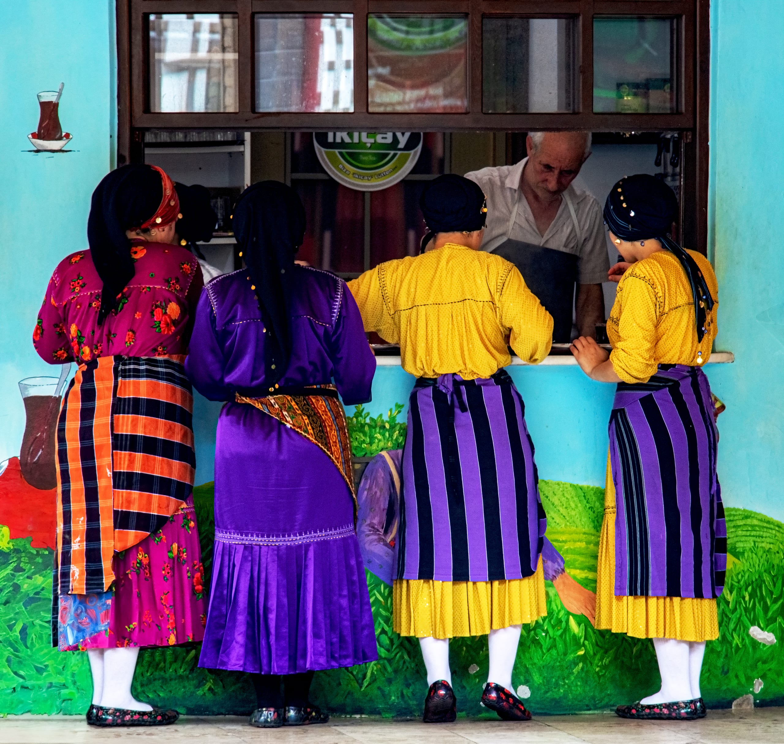People Travel Ladys TEA Street Life, a fine-art photograph by Ali Abu Ras