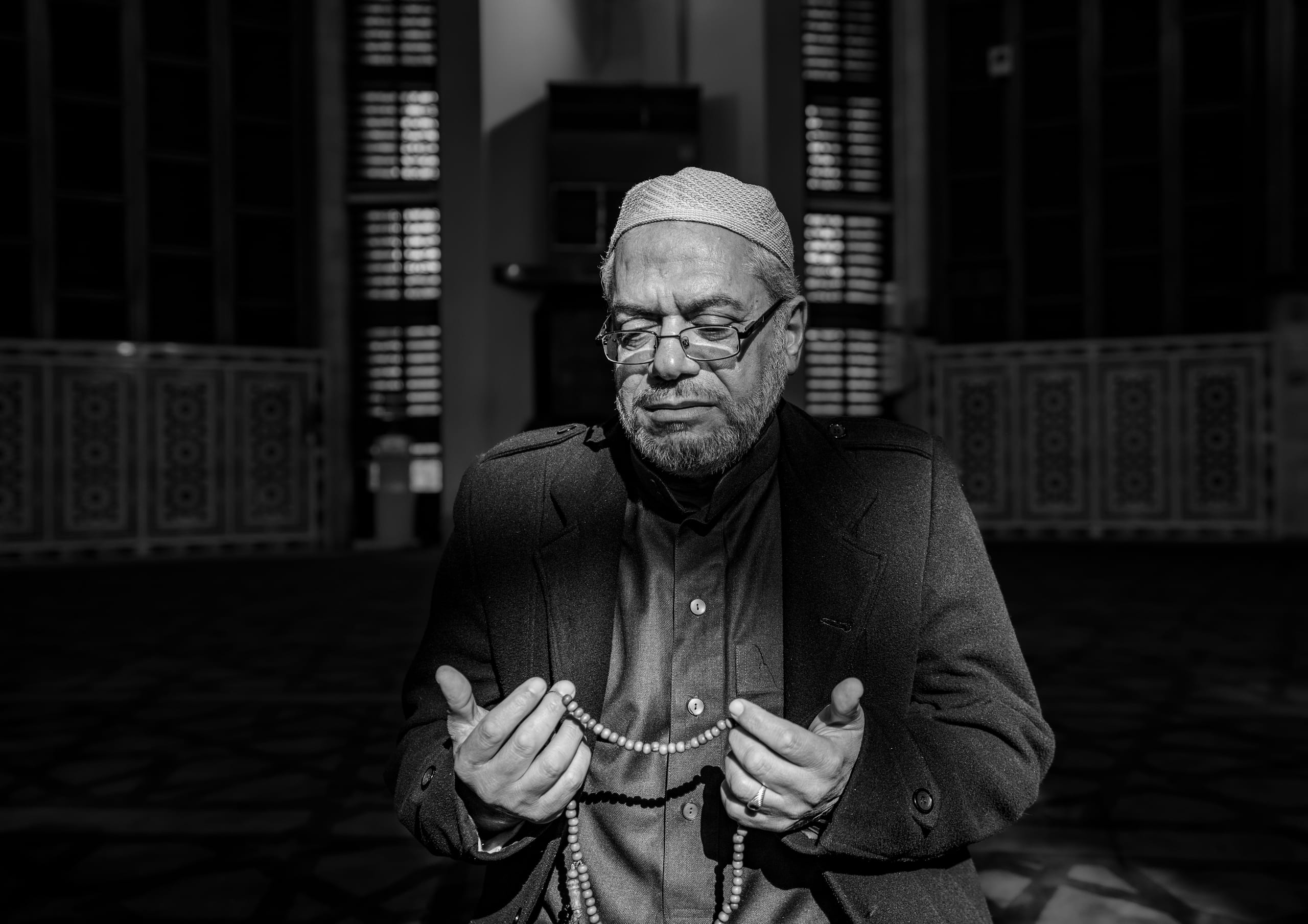 OLD MAN Read Quran Masjid Ramadain, a fine-art photograph by Ali Abu Ras
