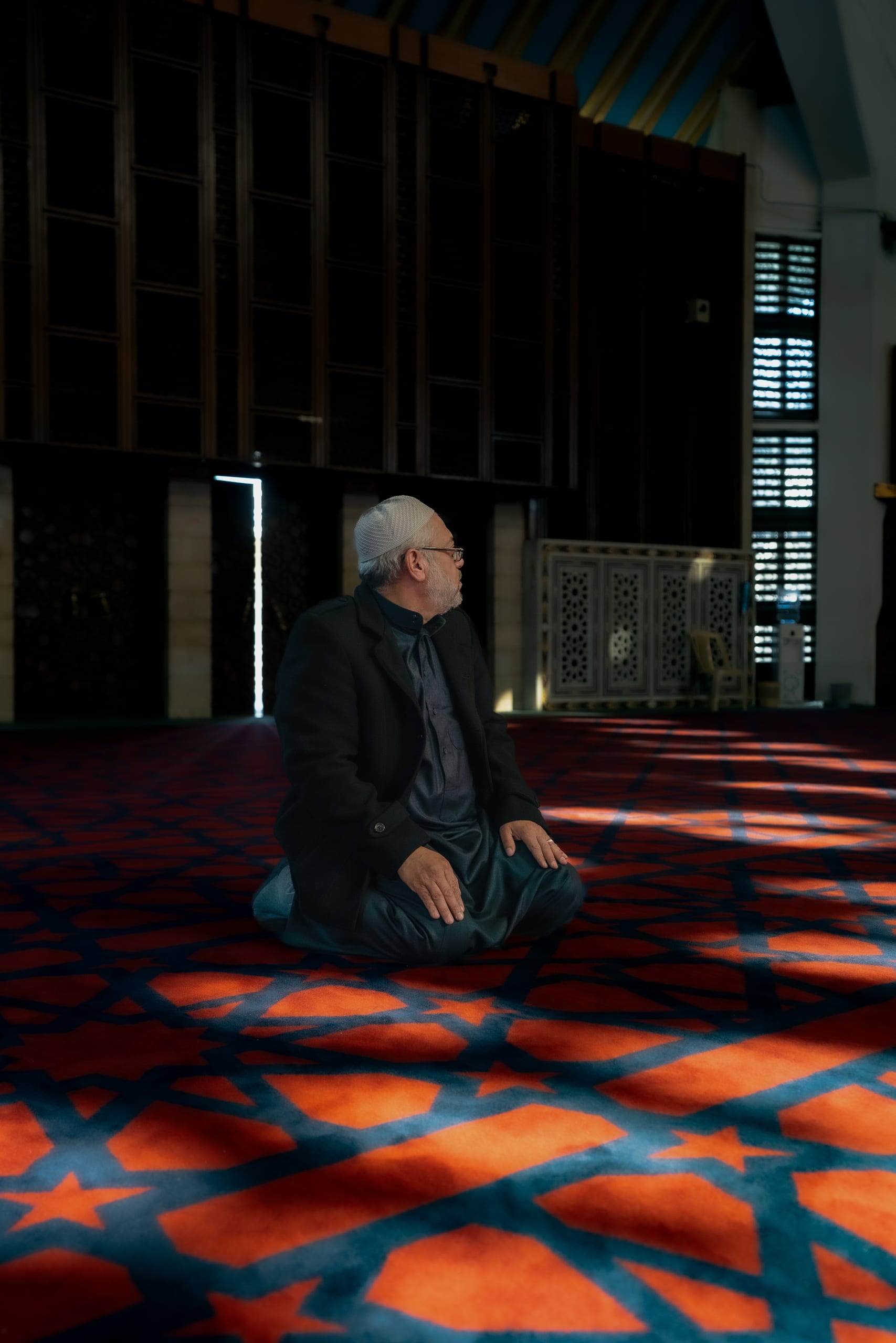 OLD MAN Read Quran Masjid Ramadain, a fine-art photograph by Ali Abu Ras