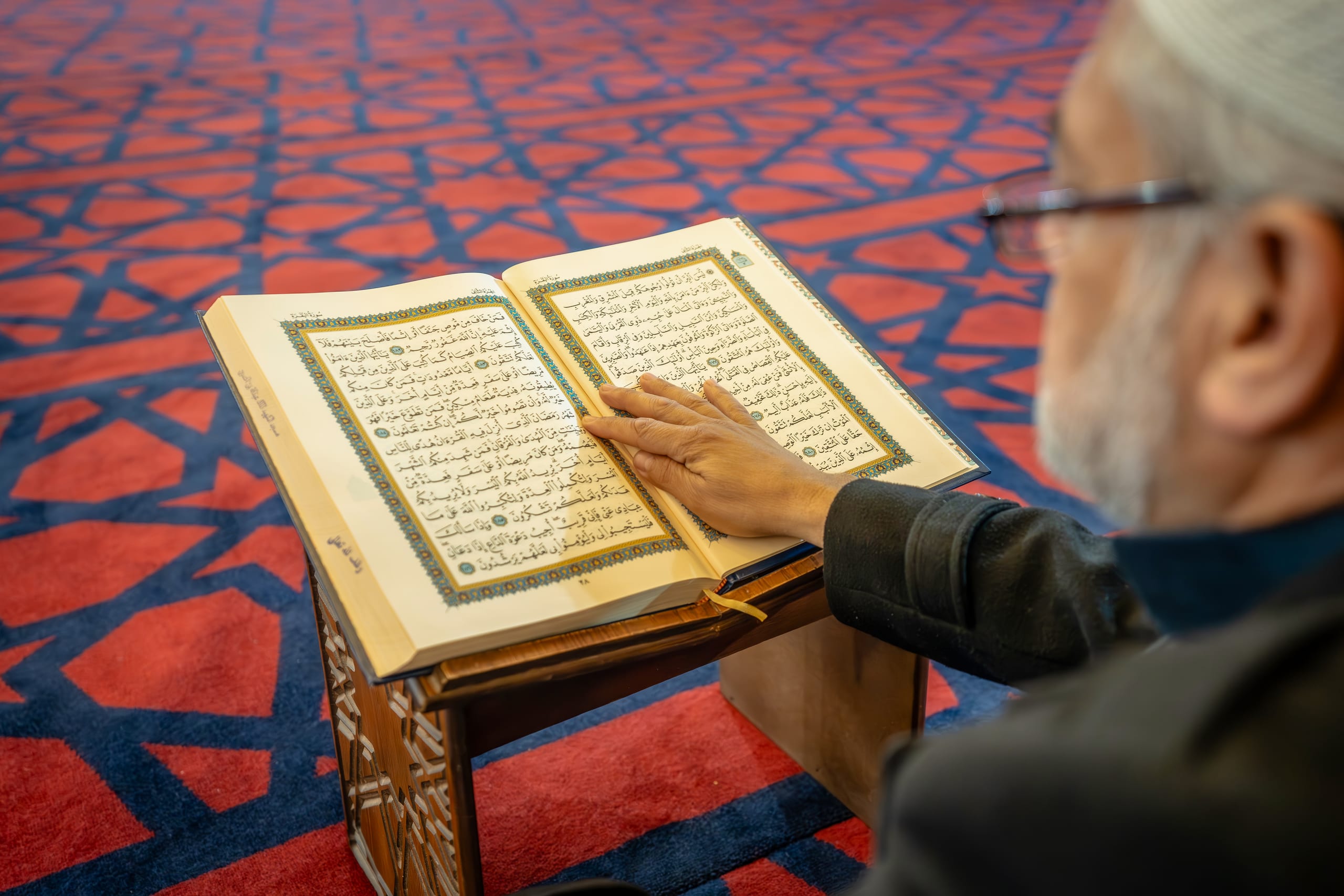 OLD MAN Read Quran Masjid Ramadain, a fine-art photograph by Ali Abu Ras