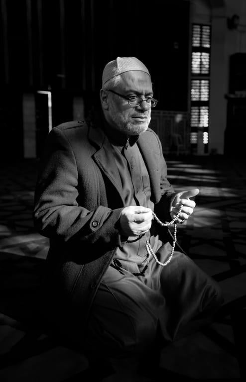 OLD MAN Read Quran Masjid Ramadain, a fine-art photograph by Ali Abu Ras