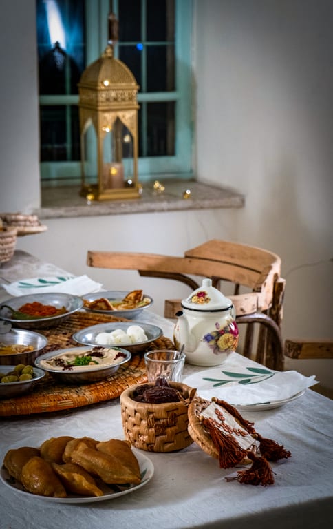 Ramadan Table Food Eftar Sohour, a fine-art photograph by Ali Abu Ras