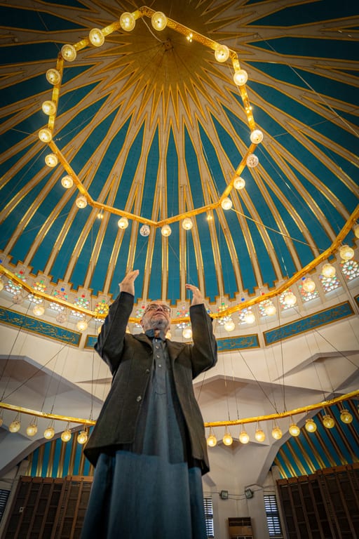 OLD MAN Read Quran Masjid Ramadain, a fine-art photograph by Ali Abu Ras