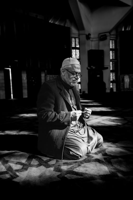OLD MAN Read Quran Masjid Ramadain, a fine-art photograph by Ali Abu Ras