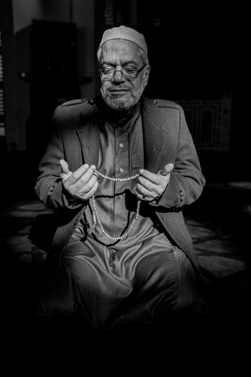 OLD MAN Read Quran Masjid Ramadain, a fine-art photograph by Ali Abu Ras