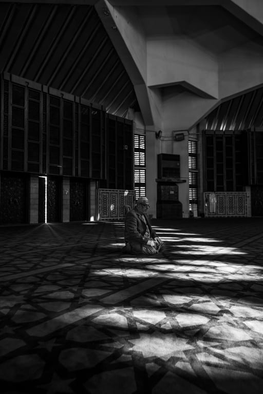 OLD MAN Read Quran Masjid Ramadain, a fine-art photograph by Ali Abu Ras