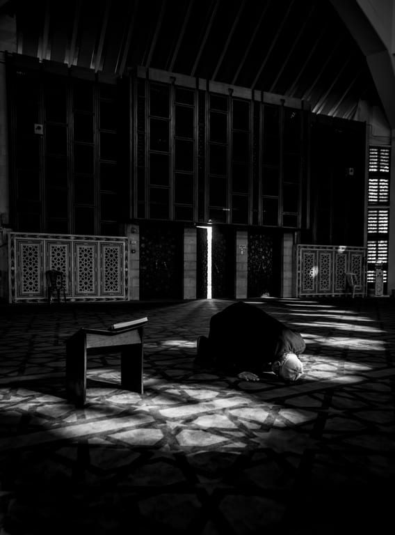 OLD MAN Read Quran Masjid Ramadain, a fine-art photograph by Ali Abu Ras
