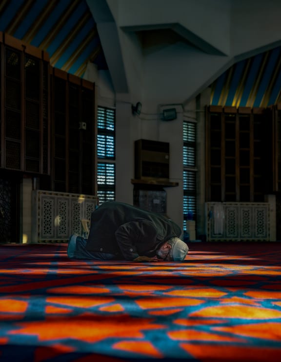 OLD MAN Read Quran Masjid Ramadain, a fine-art photograph by Ali Abu Ras