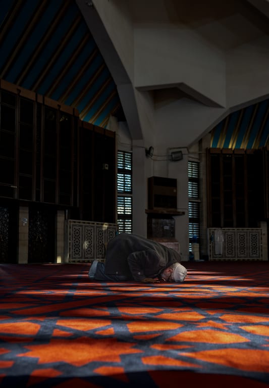 OLD MAN Read Quran Masjid Ramadain, a fine-art photograph by Ali Abu Ras