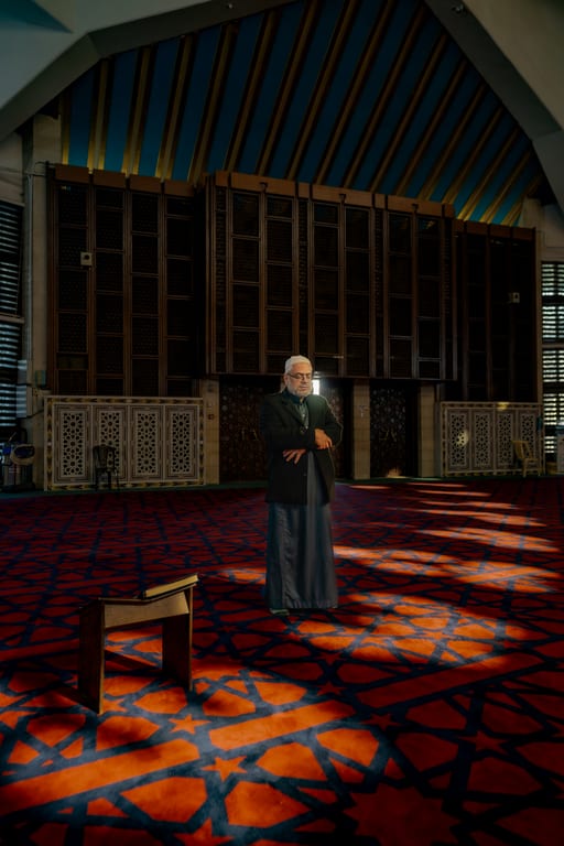 OLD MAN Read Quran Masjid Ramadain, a fine-art photograph by Ali Abu Ras