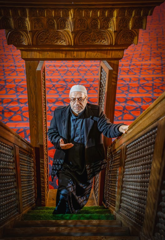 MAN OLD Masjed Pray, a fine-art photograph by Ali Abu Ras