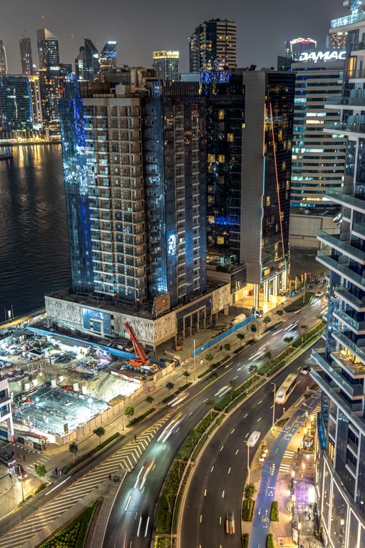 Street Night View Dubai, a fine-art photograph by Ali Abu Ras