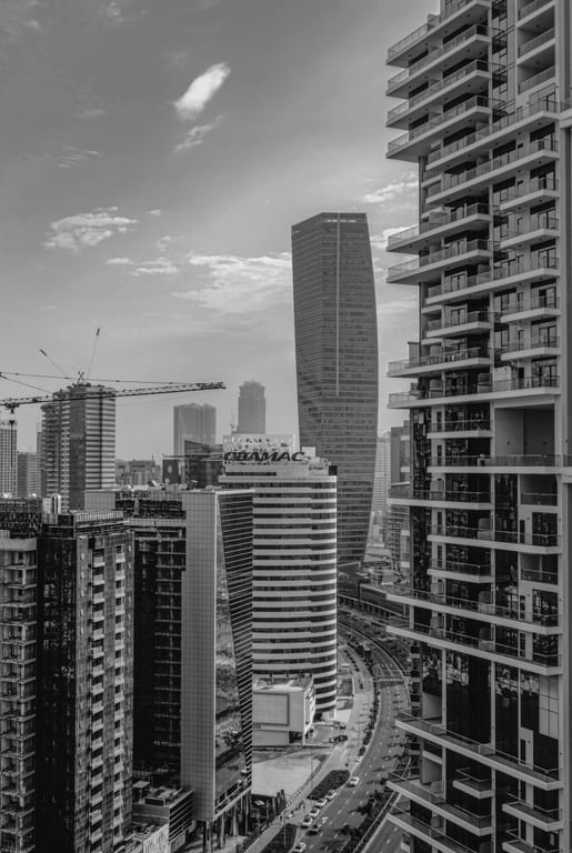 Building Dubai Street Towers, a fine-art photograph by Ali Abu Ras