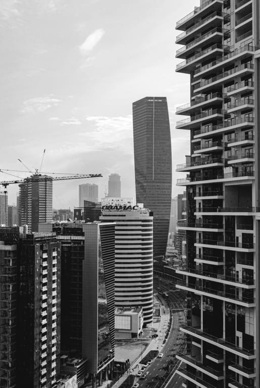 Building Dubai Street Towers, a fine-art photograph by Ali Abu Ras