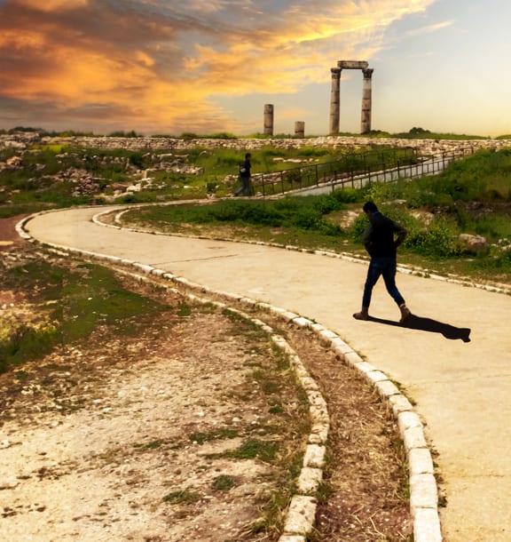 Amman Citadel Road, a fine-art photograph by Ali Abu Ras