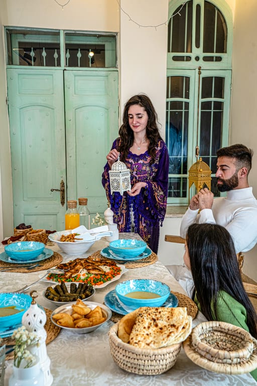Family Ramadan Eftar Food Eating, a fine-art photograph by Ali Abu Ras