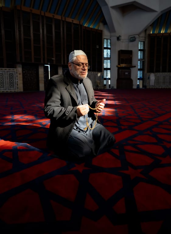 OLD MAN Read Quran Masjid Ramadain, a fine-art photograph by Ali Abu Ras