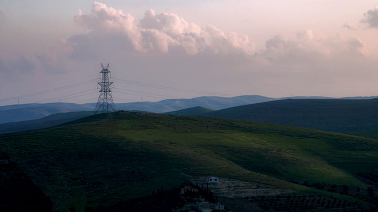 Sunset Landscape FOR Electric Clouds AND Mounds, a fine-art photograph by Ali Abu Ras