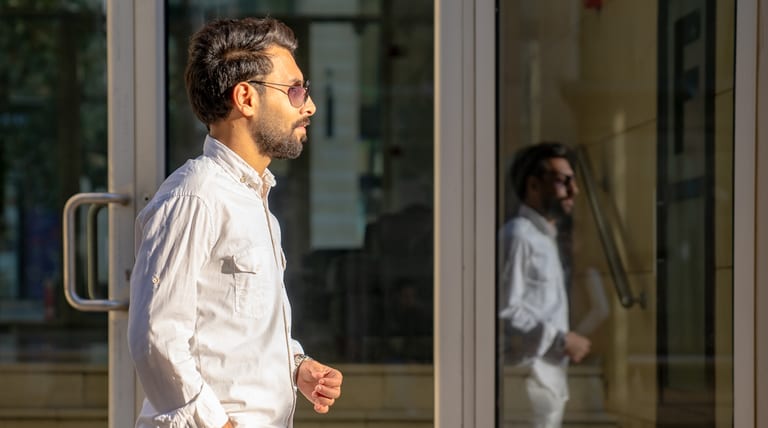 MAN Bolivard Walking, a fine-art photograph by Ali Abu Ras
