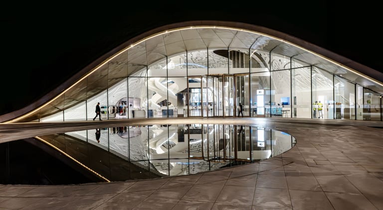 Frame Contest Dubai Futuer Building Night MAN Small, a fine-art photograph by Ali Abu Ras