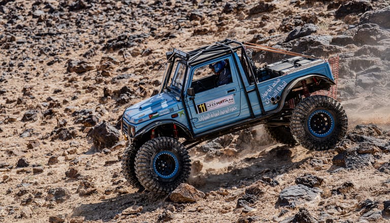 4 X 4 CAR RED Deadsea, a fine-art photograph by Ali Abu Ras