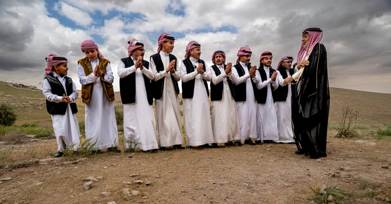 People Dance Folklore Jordan Blama Garesa, a fine-art photograph by Ali Abu Ras