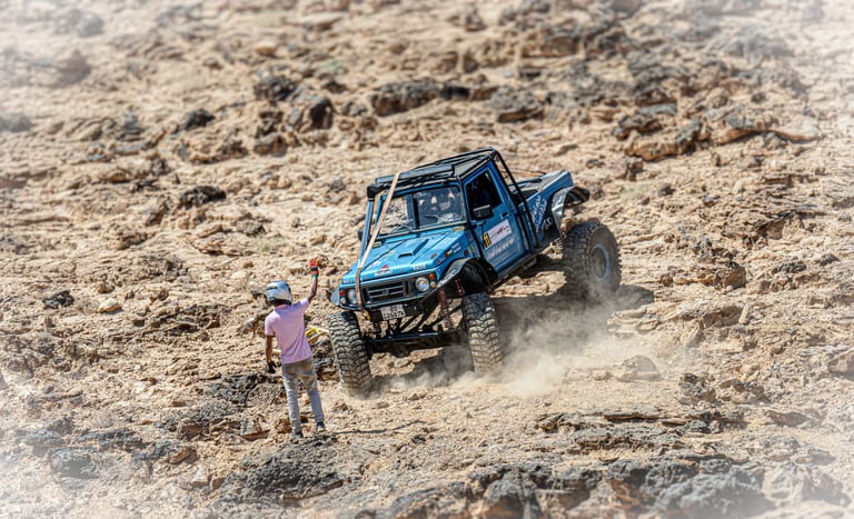 4 X 4 CAR RED Deadsea, a fine-art photograph by Ali Abu Ras