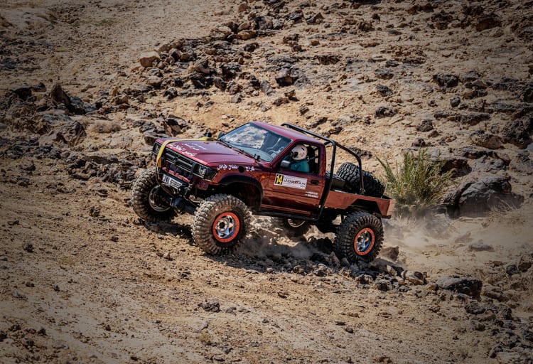 4 X 4 CAR RED Deadsea, a fine-art photograph by Ali Abu Ras