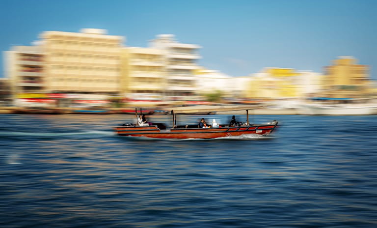 Boat SEA Dubai People, a fine-art photograph by Ali Abu Ras