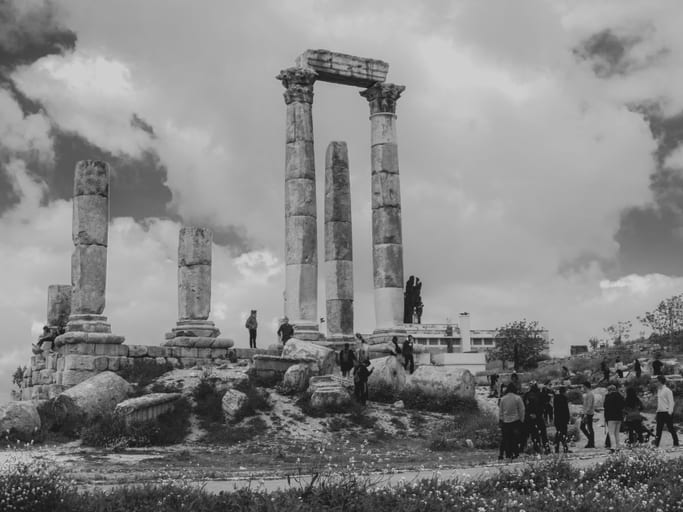 Amman Citadel Heracles Temple, a fine-art photograph by Ali Abu Ras