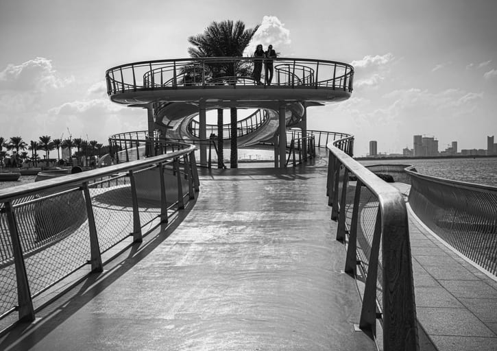 Path WAY SEA City MAN Woman Architctuer, a fine-art photograph by Ali Abu Ras
