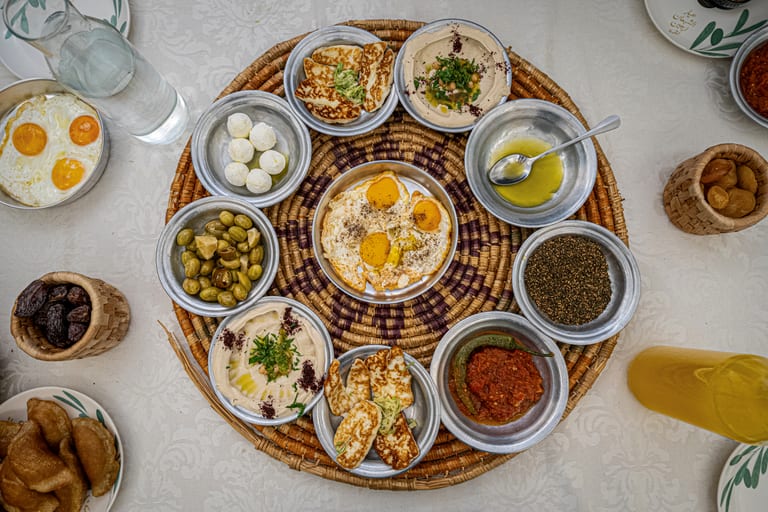Food Table Ramadan Suhor, a fine-art photograph by Ali Abu Ras