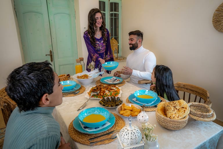 Family Ramadan Eftar Food Eating, a fine-art photograph by Ali Abu Ras
