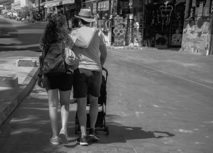 Street People Woman MAN Walking Street Jordan Madaba, a fine-art photograph by Ali Abu Ras