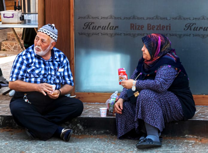People Street EAT Drink OLD MAN Woman, a fine-art photograph by Ali Abu Ras