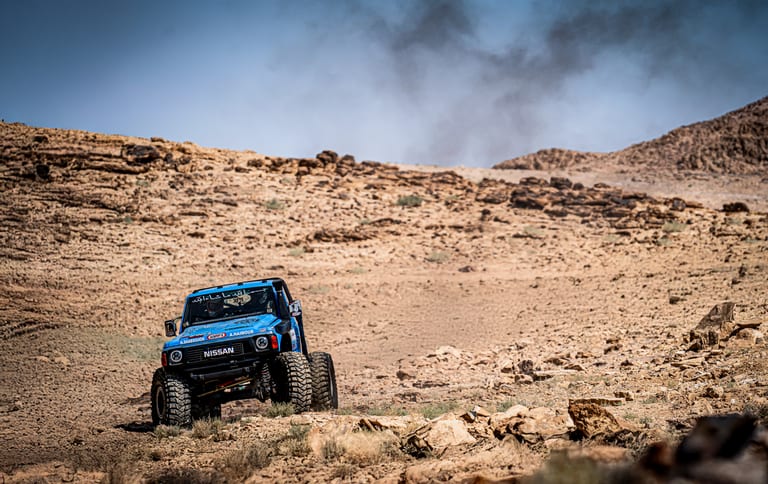 4 X 4 CAR RED Deadsea, a fine-art photograph by Ali Abu Ras